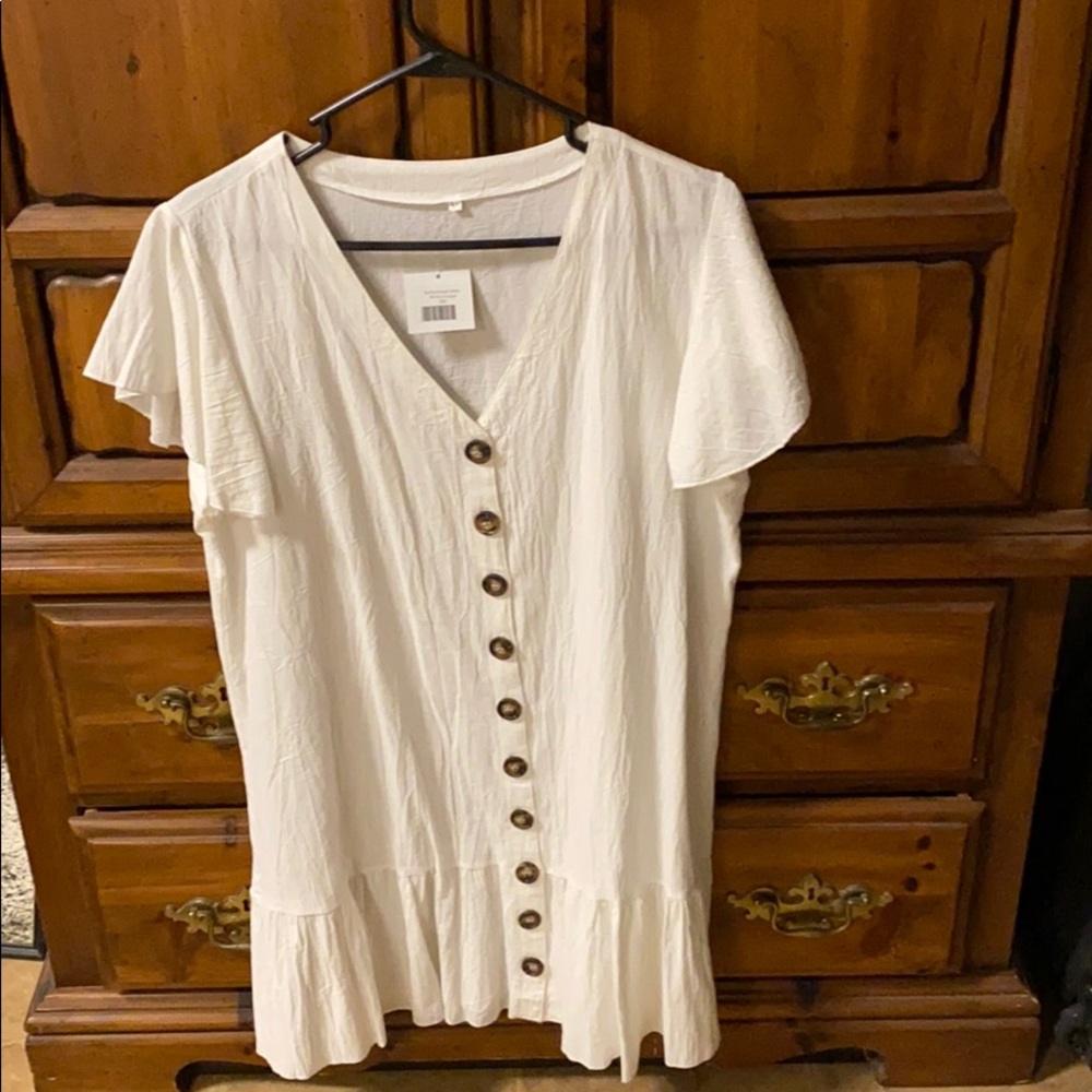 Never been worn white button down dress!